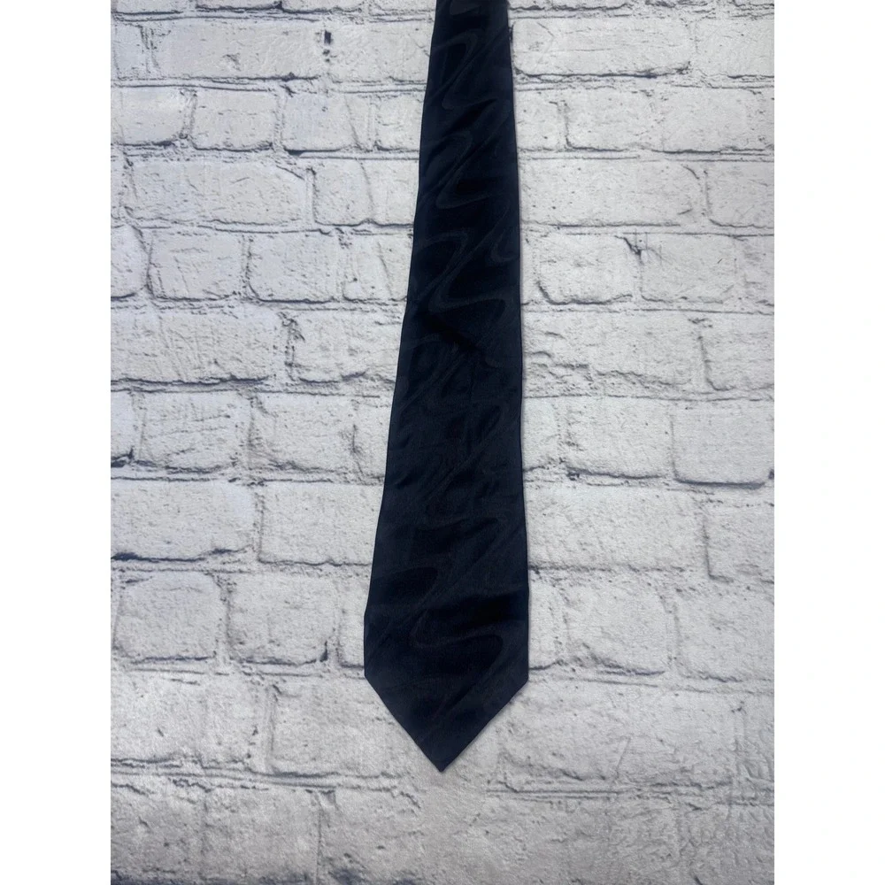 Pierre Cardin Black Solid Silk Blend Mens‎ Necktie